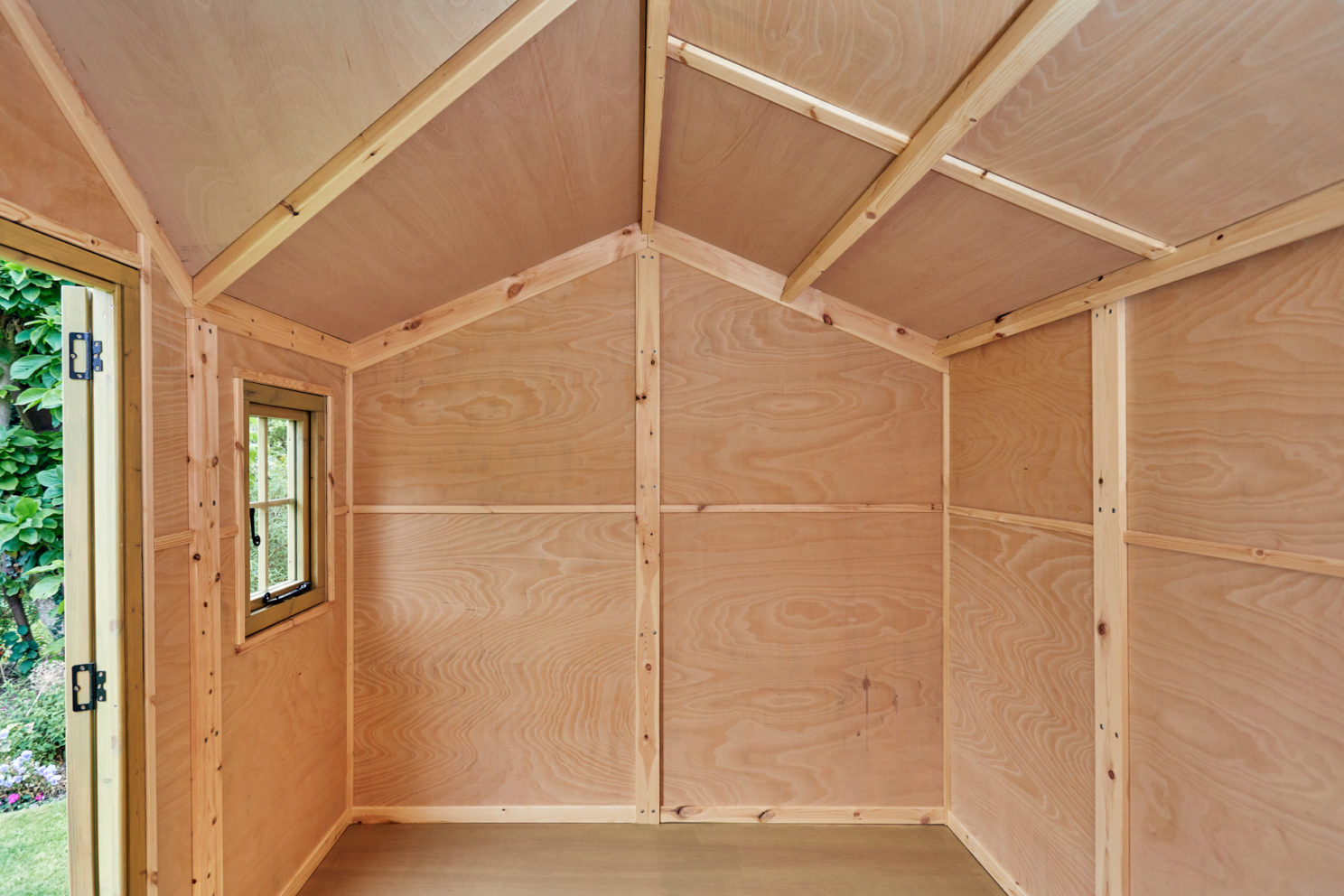 Fully insulated walls of the Comfortably Posh Shed