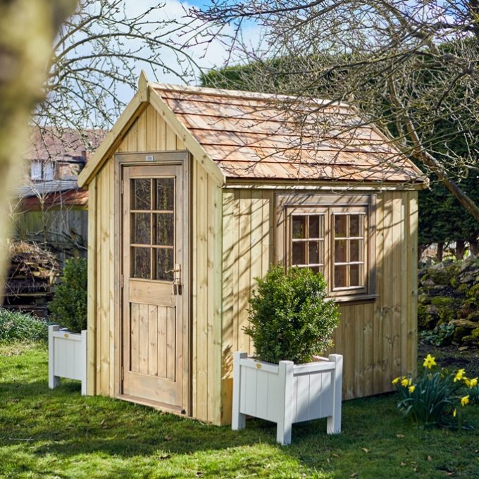 The Potting shed with cedar roof