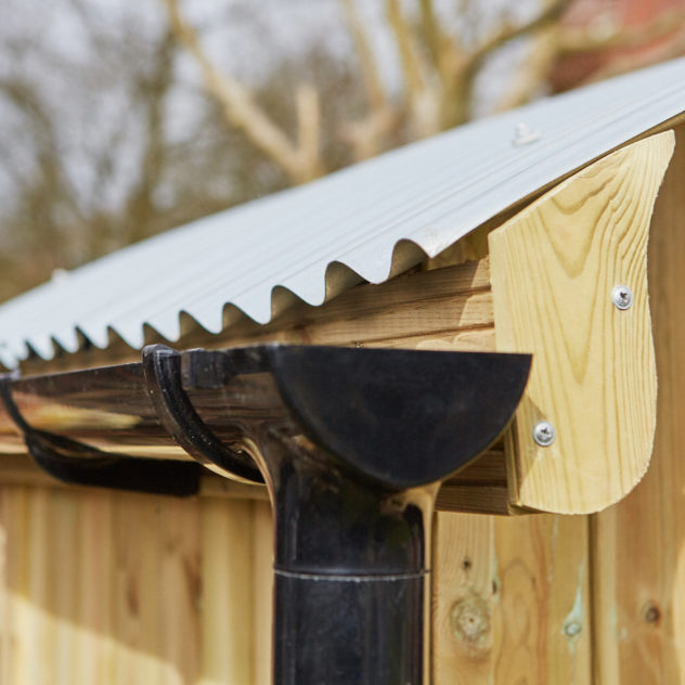Galvanised roof and guttering