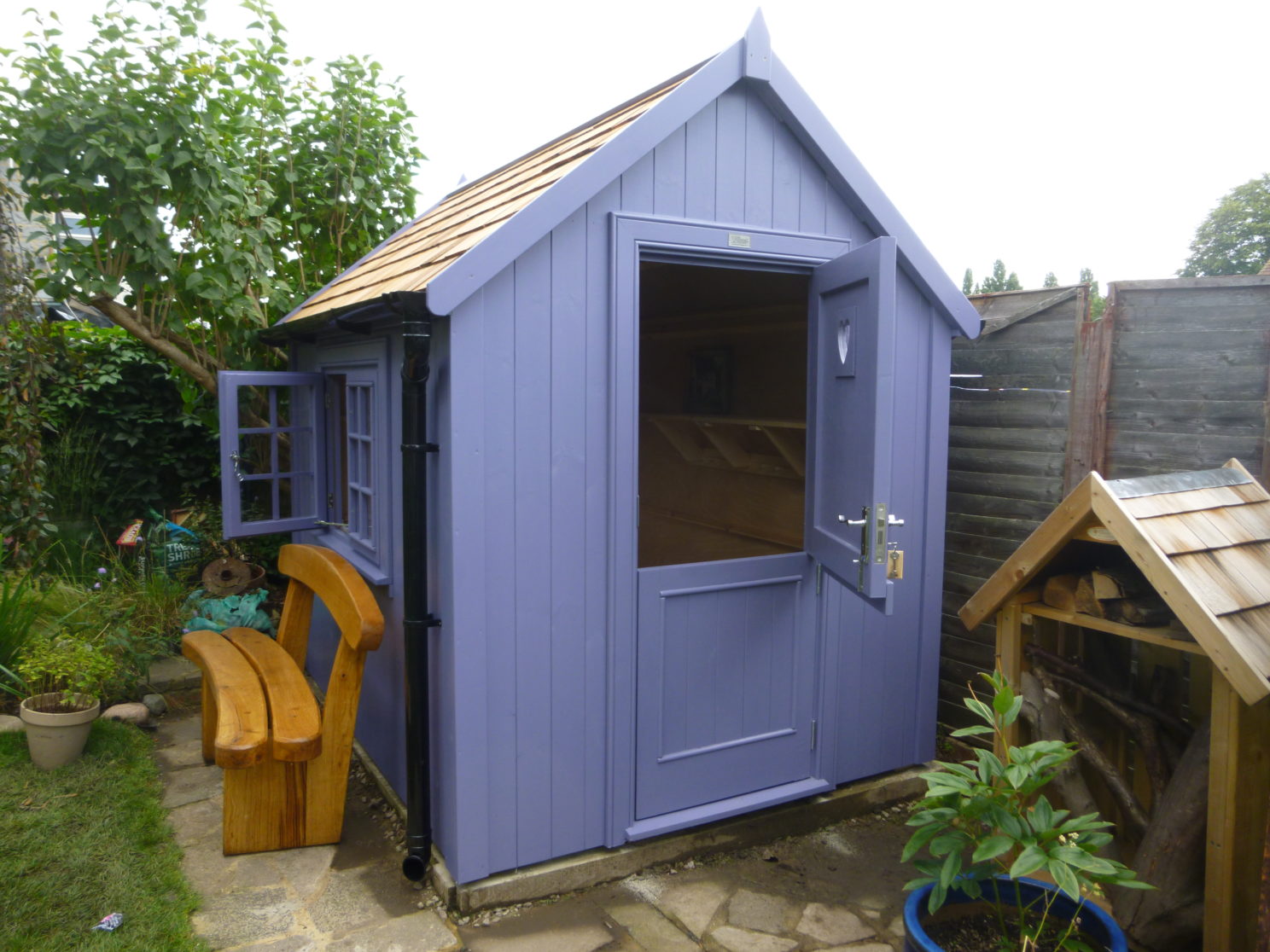 Purple Potting shed with stable door