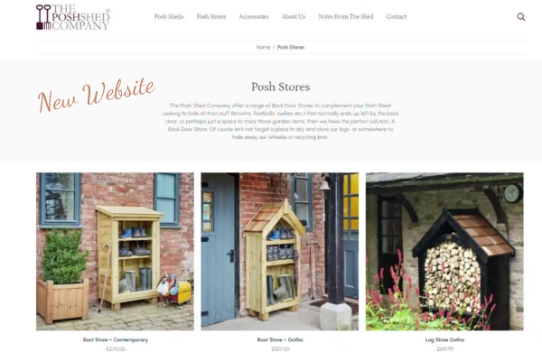 The New Posh Shed Company Website