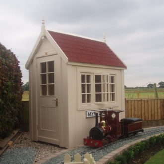 Bespoke signal box shed with Felt shingled roof