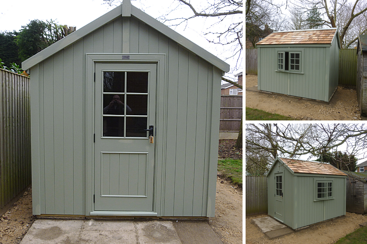 Painted Potting Shed in Woodland Green