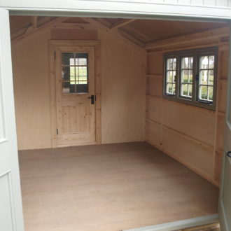 Internal view of large garden shed