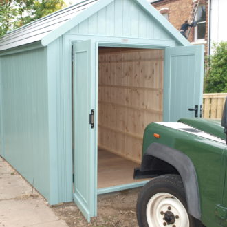 Large shed with double doors