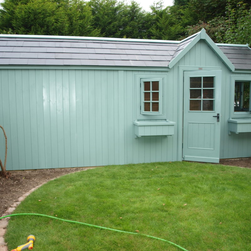 Large bespoke shed with slate roof