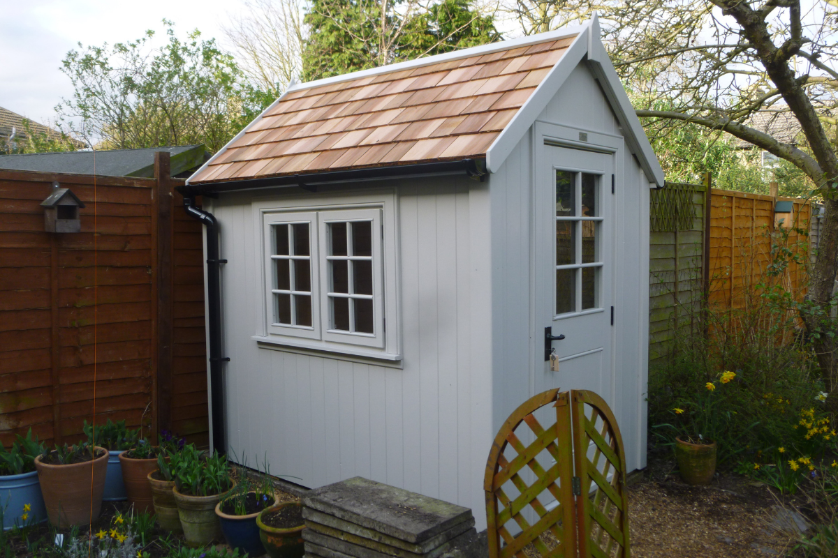 Potting Shed painted in Posh Elephant